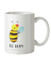 Mr. & Mrs. Panda Tasse Biene Happy mit Spruch in Weiß