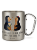 Mr. & Mrs. Panda Thermobecher Pinguin Pärchen mit Spruch in Silber
