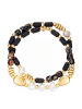 Lulu & Jane Armband aus Metall-Legierung mit Glas und Süßwasser-Zuchtperle in gelbgold