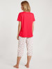 Calida Pyjama 3/4 in Red glow