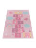KADIMA DESIGN Kinderteppich waschmaschinenwaschbar Prinzessinnen‑Hüpfkästchen in Pink