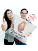Mr. & Mrs. Panda Zierkissen Otter Muschel mit Spruch in Grau Pastell