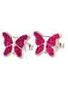 schmuck23 Ohrringe 925 Silber Schmetterling in Rot