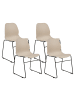 Beliani 4er-Set Konferenzstuhl PANORA in Beige/Schwarz