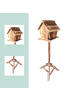 relaxdays Vogelfutterhaus in Braun - (B)32 x (H)107 x (T)27 cm