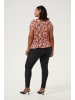 KAFFE curve Kurzarm-Bluse KCami Loose fit in Melon/Pink Abstract Flower