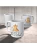 Mr. & Mrs. Panda Kaffeebecher Einhorn Katze mit Spruch in Weiß