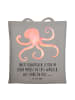 Mr. & Mrs. Panda Shopper Tintenfisch mit Spruch in Light Grey