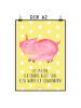 Mr. & Mrs. Panda Poster Einhorn Schwein mit Spruch in Gelb Pastell