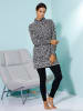 Comodo Longshirt in grau-meliert-schwarz-gemustert