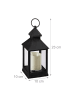 relaxdays 2x Laterne mit LED-Kerze in Schwarz