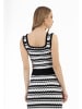 faina Damen Strick Tank Top in Schwarz Weiss