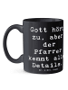 Mr. & Mrs. Panda Kaffeebecher Spruch Pfarrer Details mit Spruch in Schwarz