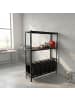 relaxdays Reifenregal in Schwarz - (B)120 x (H)180 x (T)40 cm