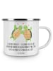 Mr. & Mrs. Panda Camping Emaille Tasse 50. Hochzeitstag mit Spruch in Weiß