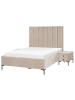 Beliani 3-tlg Schlafzimmer Set SEZANNE in Grau/Beige/Schwarz 150x215x142 cm