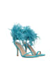 Stuart Weitzman Grün Leder Stiletto Absatz Sandalen