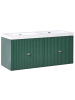Beliani 2-tlg Badezimmerschrank mit Spiegel LAGO in Grün/Gold/Weiß