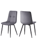 VASAGLE 2er-Set:Esszimmerstuhl Tyra in Grau - (B)52 x (H)83 x (T)43 cm