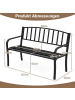 COSTWAY Gartenbank Metall 127 x 59 x 85,5 cm in Schwarz