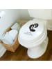 Mr. & Mrs. Panda Toilettendeckel Stinktier Handstand mit Spruch in Weiß