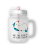 Mr. & Mrs. Panda Eiskaffee Glas Einhorn Schnuller mit Spruch in Transparent