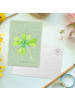 Mr. & Mrs. Panda Postkarte Blume Kleeblatt ohne Spruch in Blattgrün