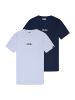 ellesse T-Shirt 2er Pack in Weiß/Dunkelblau