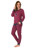 NORMANN interlock Pyjama Bündchen und Sternen - 69552 in beere