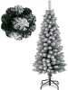 COSTWAY 120 cm Tannenbaum mit Schnee in Grün