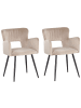 Beliani 2er-Set Esszimmerstuhl SANILAC II in Beige/Schwarz/Grau
