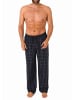 NORMANN Flanell Schlafanzug Pyjama Hose lang Karo Baumwolle - 70792 in schwarz