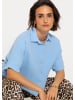 SASSYCLASSY Kurzarm Musselin Bluse in Hellblau