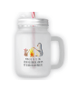 Mr. & Mrs. Panda Trinkglas Mason Jar Pinguin Lagerfeuer mit Spruch in Transparent