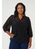 KAFFE curve Langarm-Bluse KCsilla in Black Deep