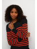 Kaffe Strickpullover KAlizza Regular fit in Black / Red Stripe