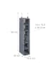 relaxdays Kleiderschrank Hängeregal in Grau - (B)15,5 x (H)92 x (T)30 cm