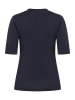 More & More elastisches Kurzarmshirt, V-Ausschnitt in marine