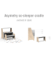 Mathy by Bols "Asymetry" Baby Beistellbett umbaubar zum Schreibtisch mit 1 Regal