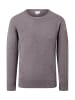 CASH-MERE.CH Recycelter Rundhals Pullover in Mittel Grau Melange