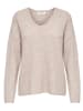ONLY Warmer Strickpullover Stretch V-Ausschnitt Sweater ONLCAMILLA in Beige
