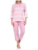 NORMANN Capri Pyjama Schlafanzug kurzarm zarte Streifen - 67023 in rosa
