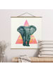 WALLART Stoffbild - Laura Graves - Elefant vor Dreieck in Bunt