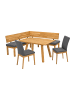 58 aufm Kessel ECKBANKGRUPPE Modern Danny 1 für 7 Personen Massivholz Wildeiche/Grau
