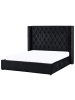 Beliani 2-tlg Doppelbett LUBBON in Schwarz/Silber
