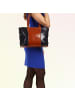 Toscanto Toscanto Schultertasche Leder dunkelblau, braun ca. 42cm