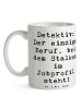 Mr. & Mrs. Panda Kaffeetasse Spruch Detektiv Beruf mit Spruch in Weiß