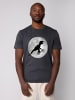 wat? Apparel T-Shirt Flying TRex in India Ink Grey