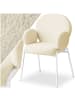 tectake Polsterstuhl mit Bouclé-Bezug, Belastbarkeit 120 kg, 61,5 x 62 x 90 cm