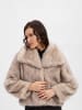 Noisy may Kunstfelljacke NMMoira in beige anthrazit - 0001